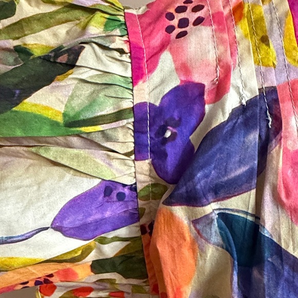 Vibrant Floral Ruffle Sleeve Dress - Picture 5 of 12